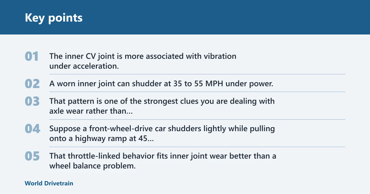 Key points: How CV axle wear creates vibration
