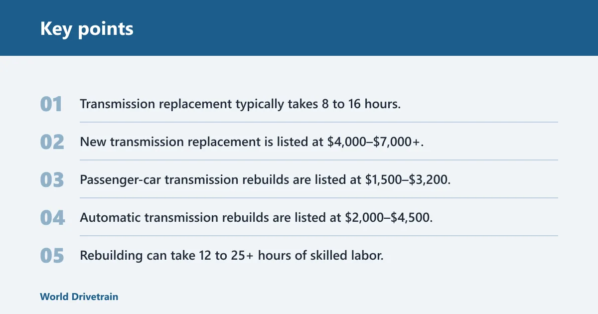 Key points: How much does each option usually cost?
