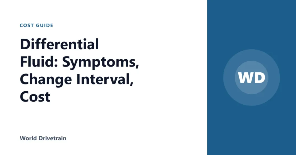 Differential Fluid: Symptoms, Change Interval, Cost