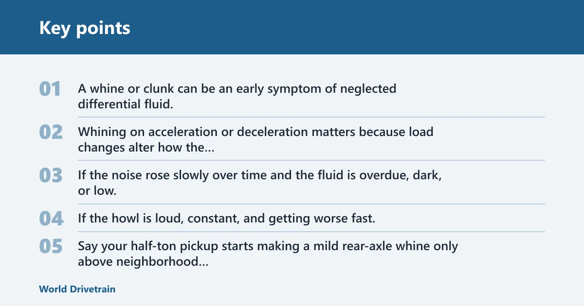 Key points: What are the symptoms of bad differential fluid?