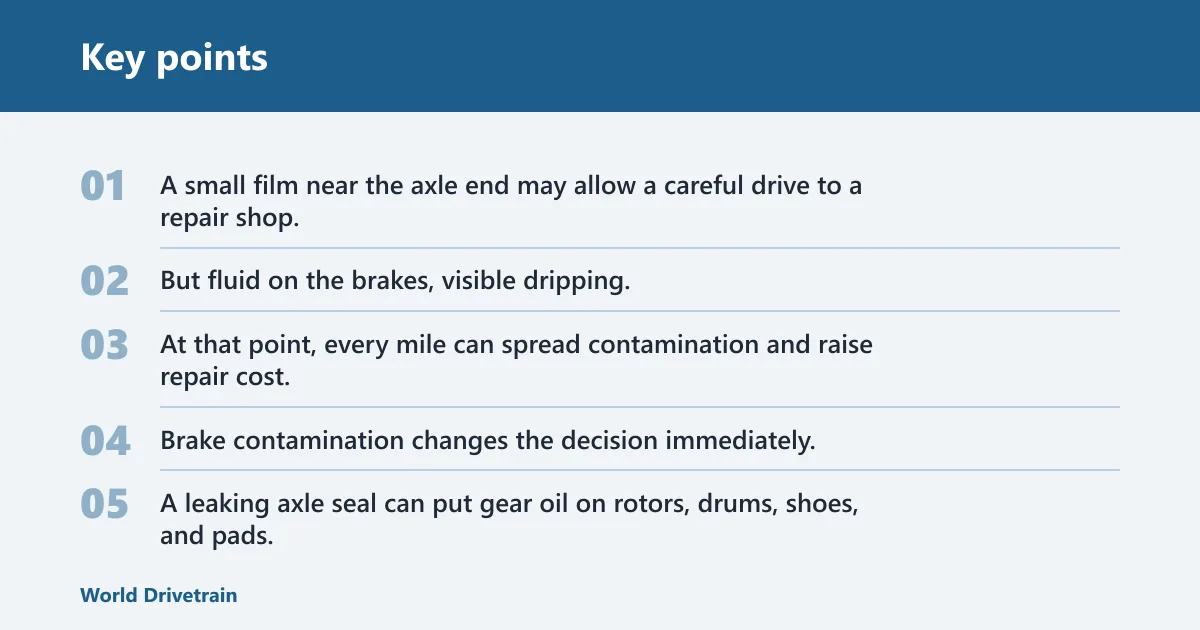 Key points: Can you drive with an axle seal leak?