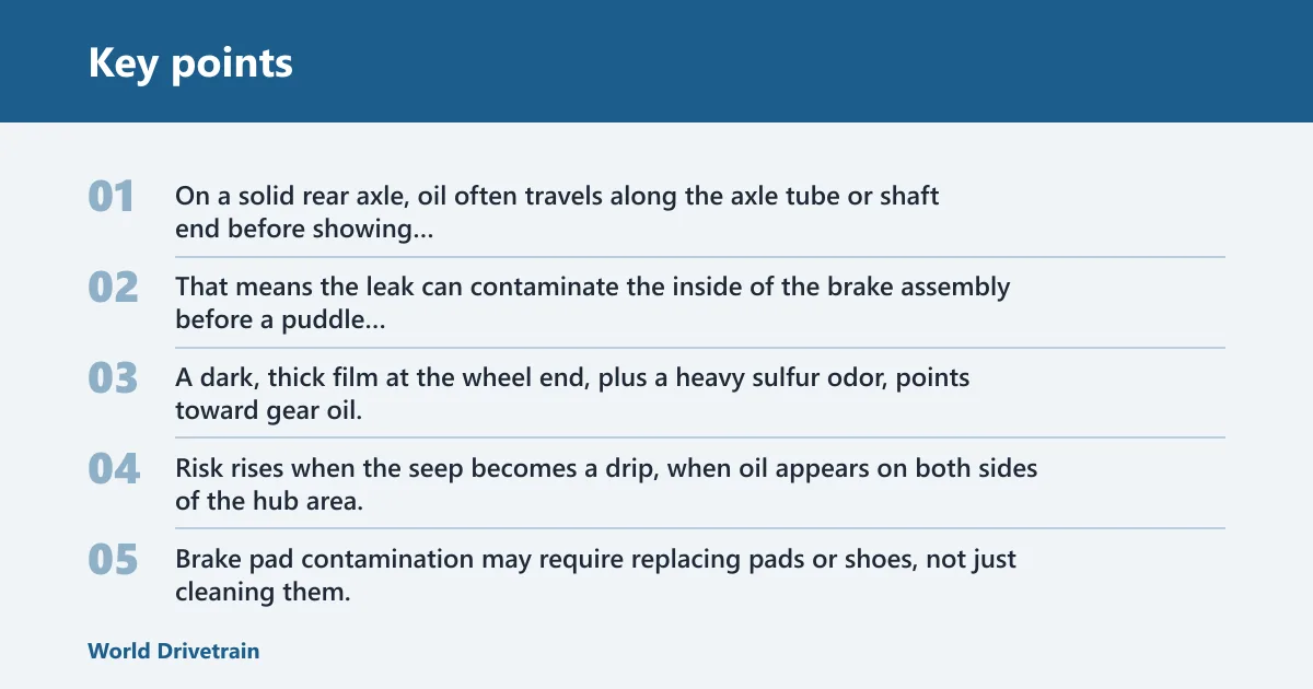 Key points: Can you drive with a rear axle seal leak?