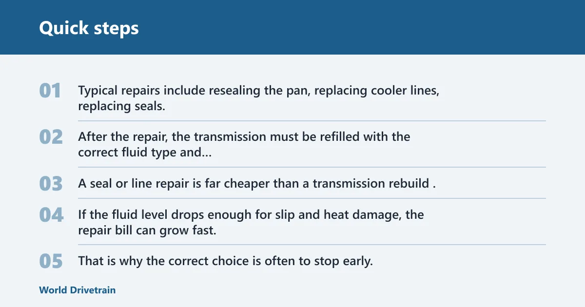Quick steps: Repair and tow next steps