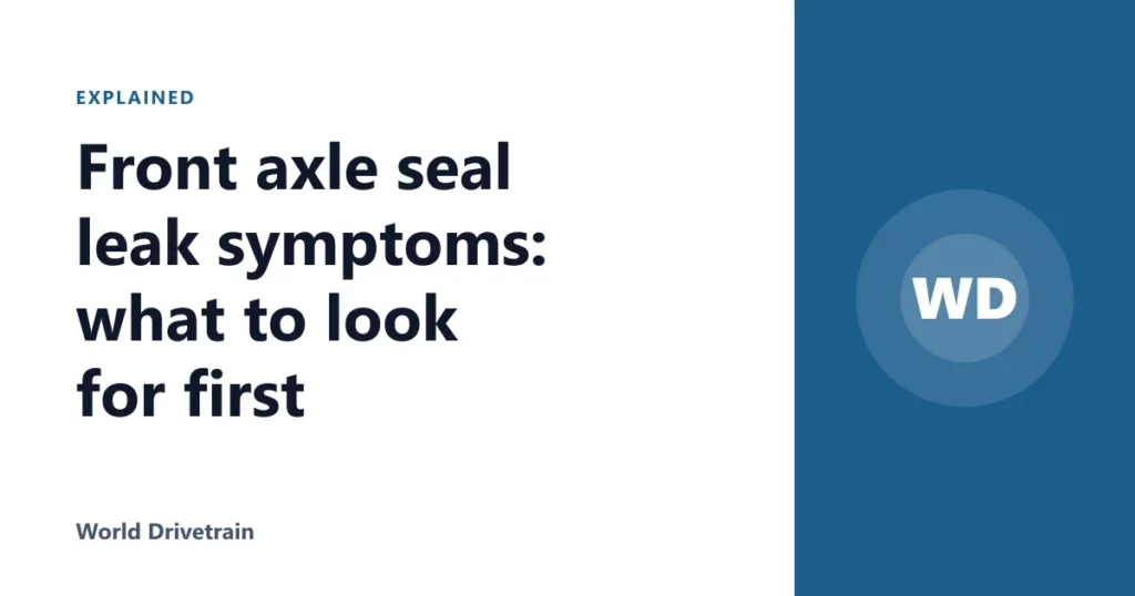 Front axle seal leak symptoms: what to look for first