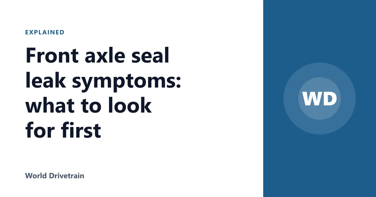 Front axle seal leak symptoms: what to look for first