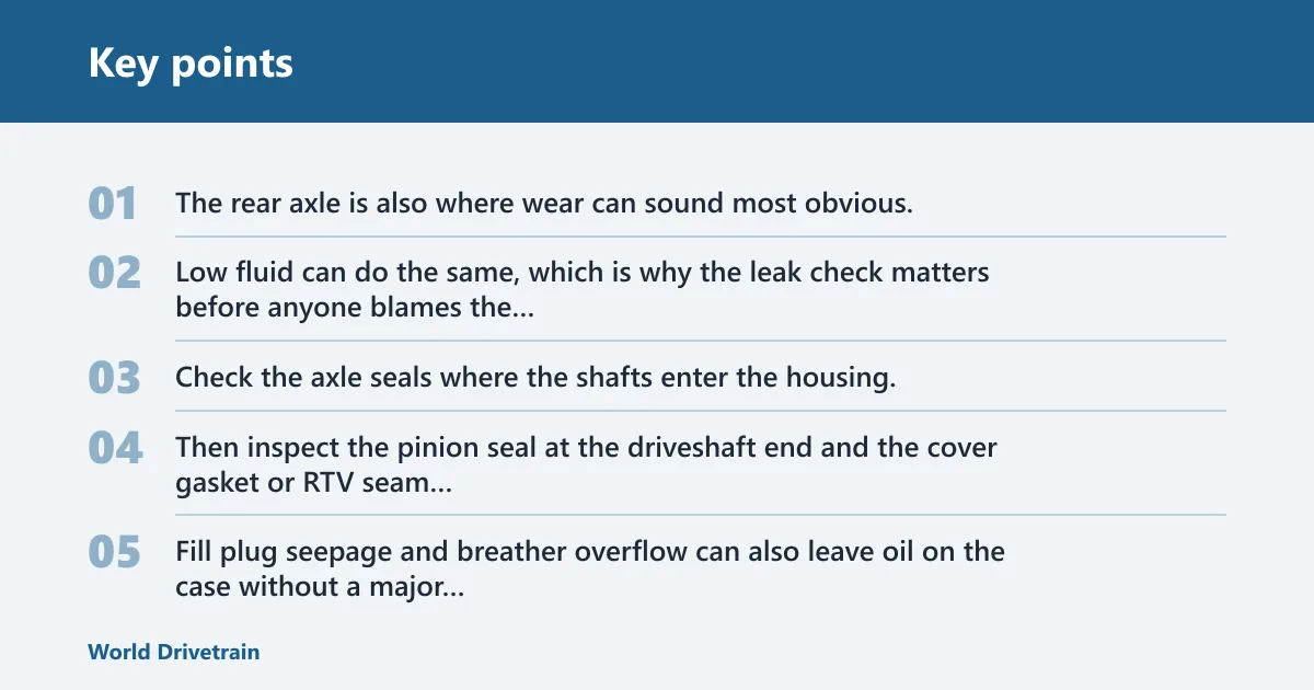 Key points: How do you know if your rear differential fluid is low?