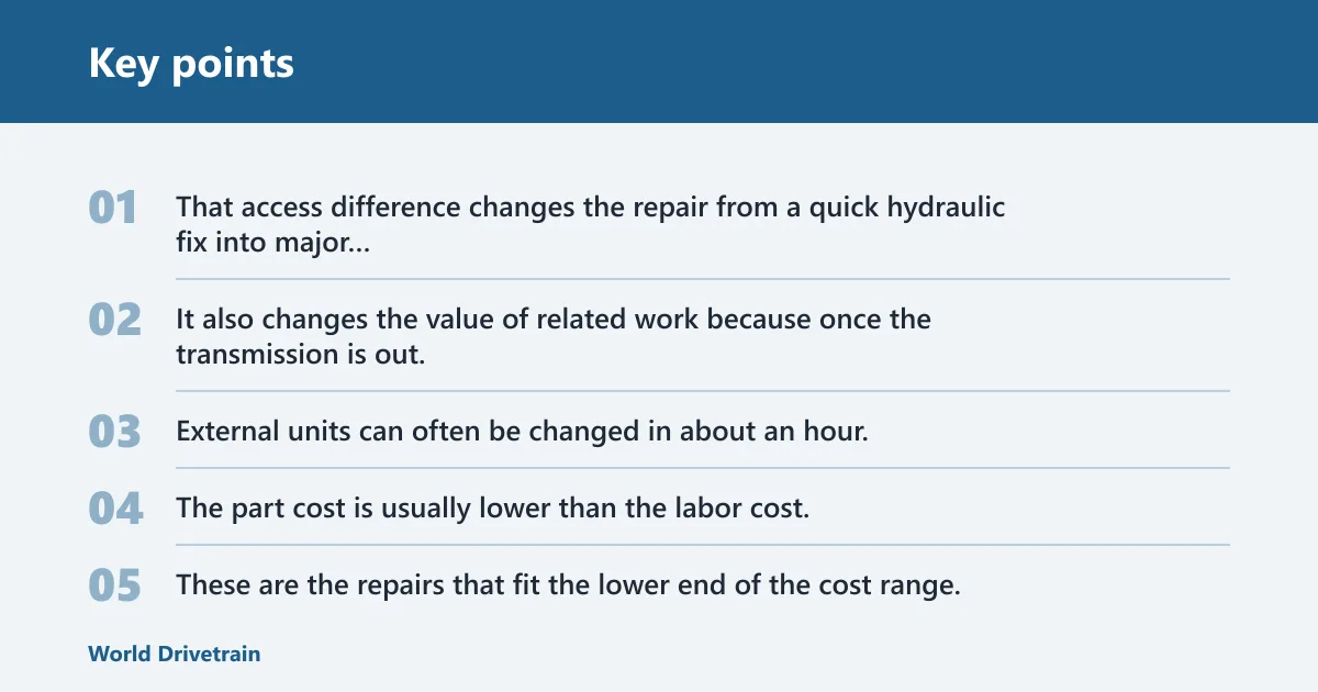 Key points: External vs internal slave cylinder: why the bill changes so much