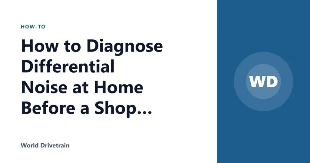 How to Diagnose Differential Noise at Home Before a Shop Visit