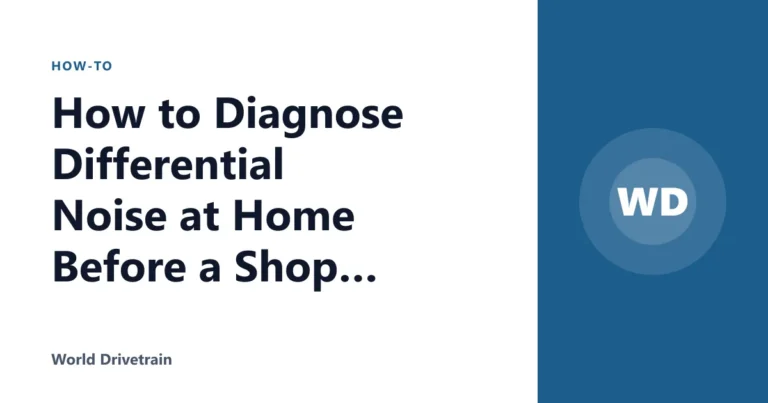 How to Diagnose Differential Noise at Home Before a Shop Visit