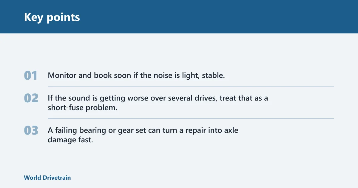 Key points: When a noisy differential means you should stop driving