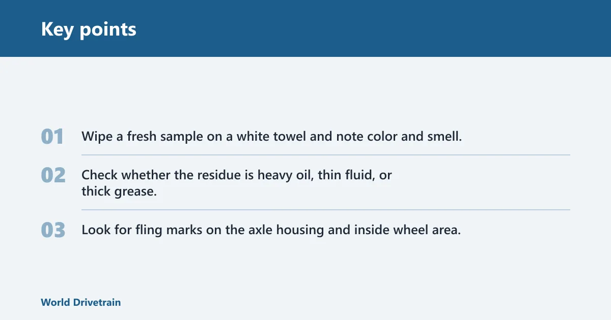 Key points: How do you identify axle seal fluid?