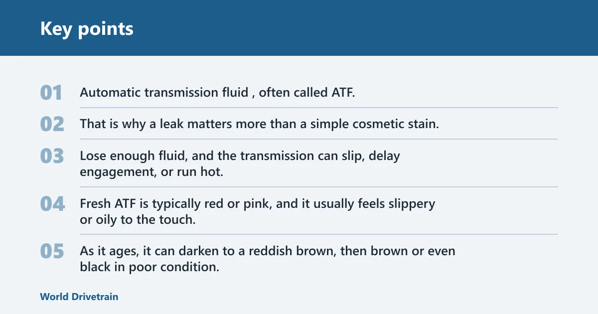 Key points: What a transmission fluid leak means