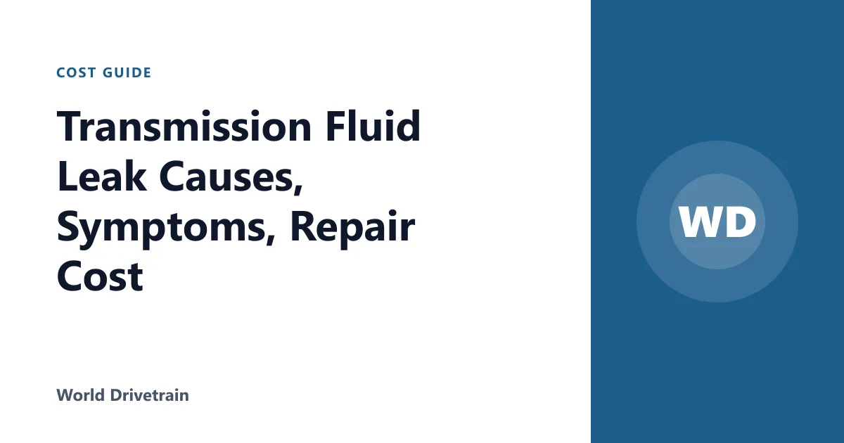 Transmission Fluid Leak Causes, Symptoms, Repair Cost