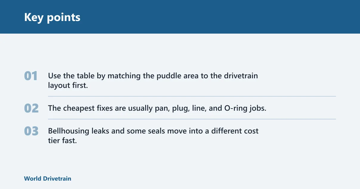 Key points: Leak location cost matrix