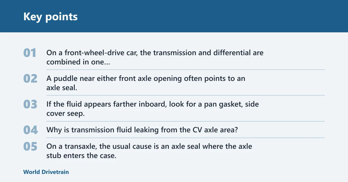 Key points: How do you diagnose the source by puddle location?