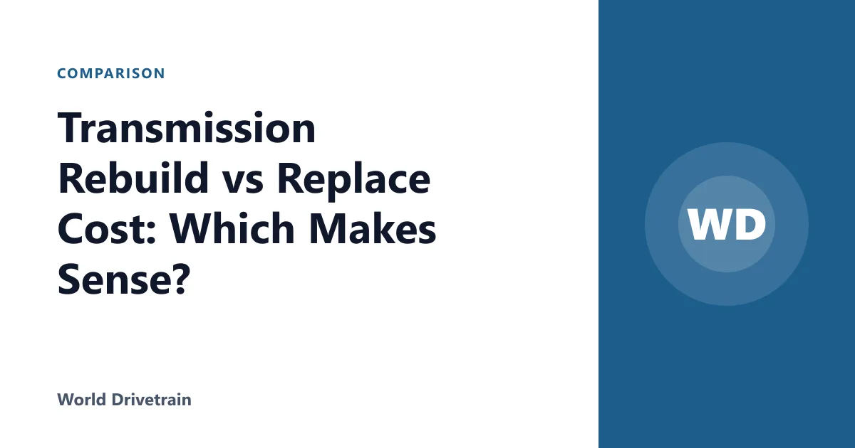 Transmission Rebuild vs Replace Cost: Which Makes Sense?