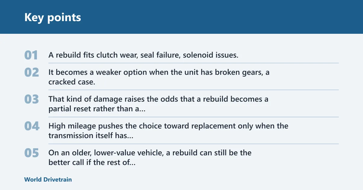 Key points: When does rebuilding make more sense?