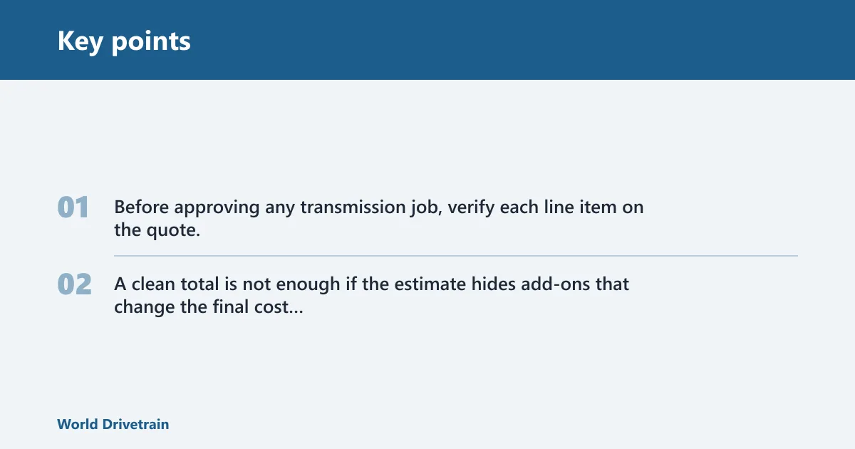 Key points: Transmission decision matrix