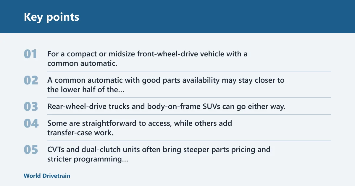 Key points: How much does a transmission replacement cost?