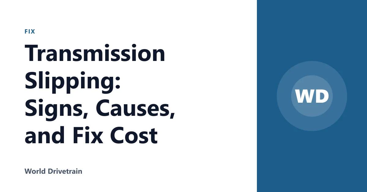 Transmission Slipping: Signs, Causes, and Fix Cost