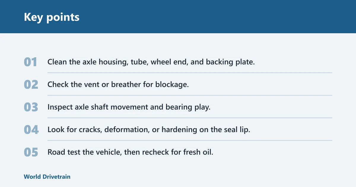 Key points: How do front and rear leaks differ?