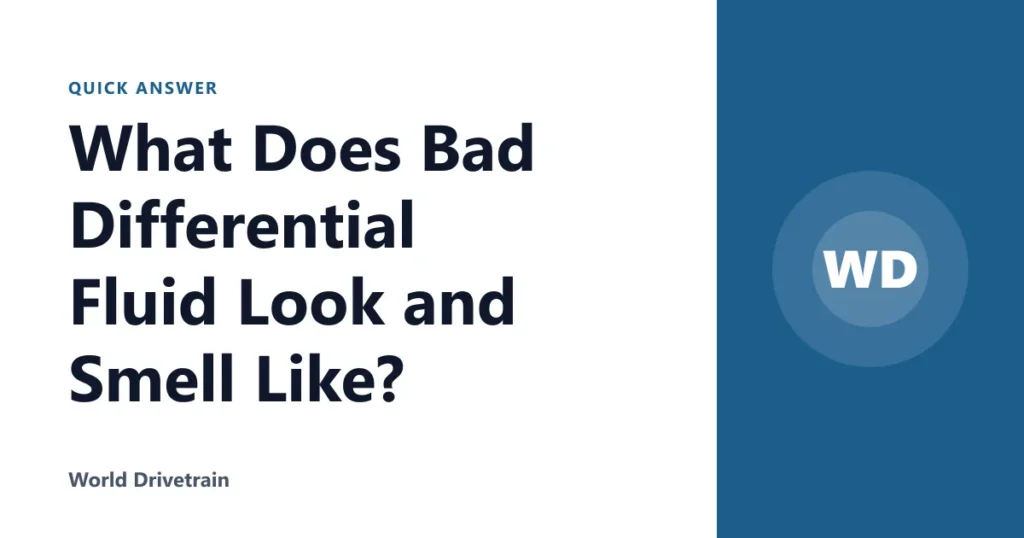 What Does Bad Differential Fluid Look and Smell Like?