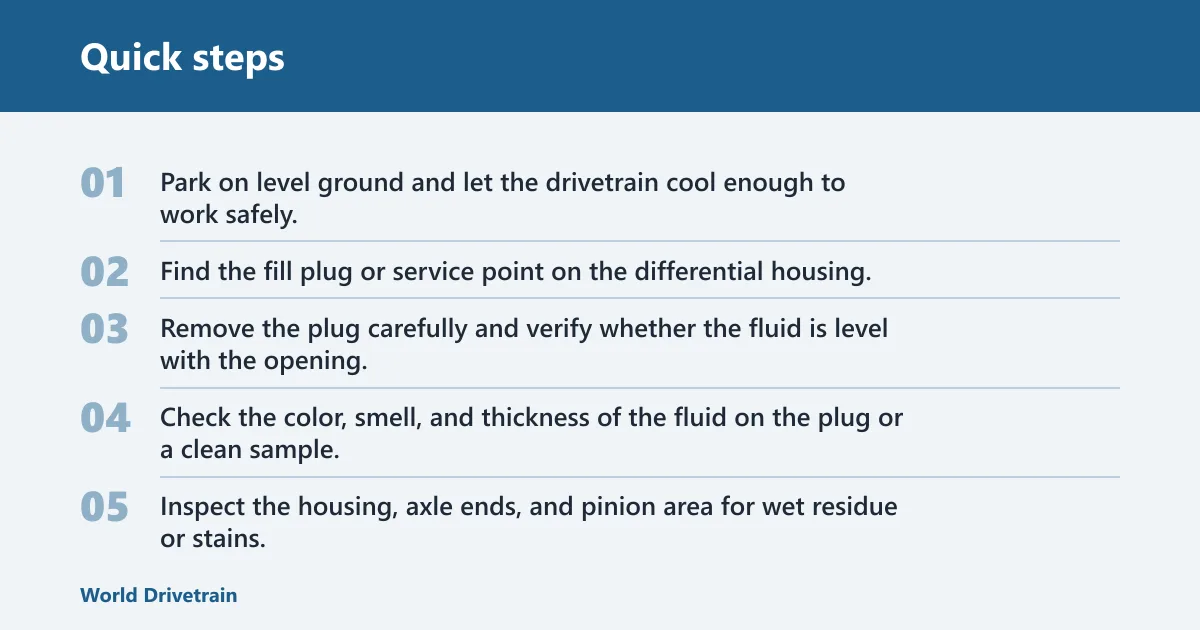Quick steps: How do you check differential fluid?