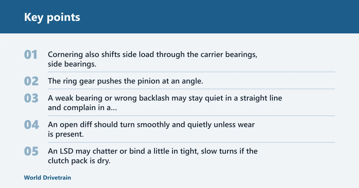 Key points: Why turning changes differential load