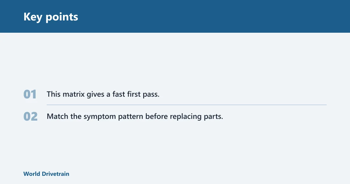 Key points: Transmission shift matrix