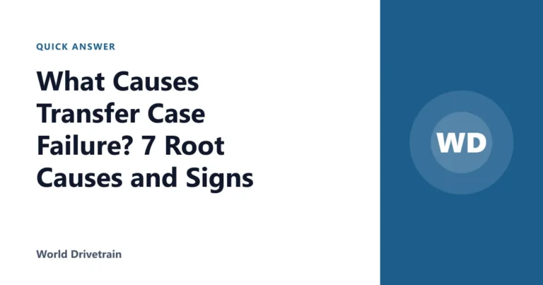 What Causes Transfer Case Failure? 7 Root Causes and Signs