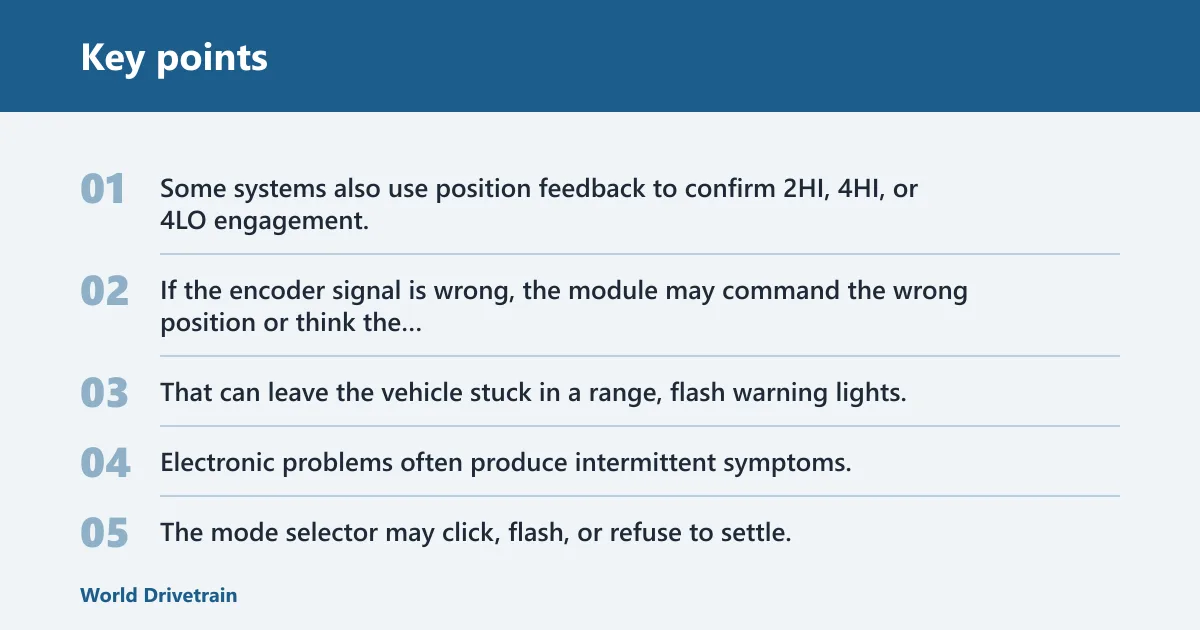 Key points: Can electronic shift faults damage the transfer case?