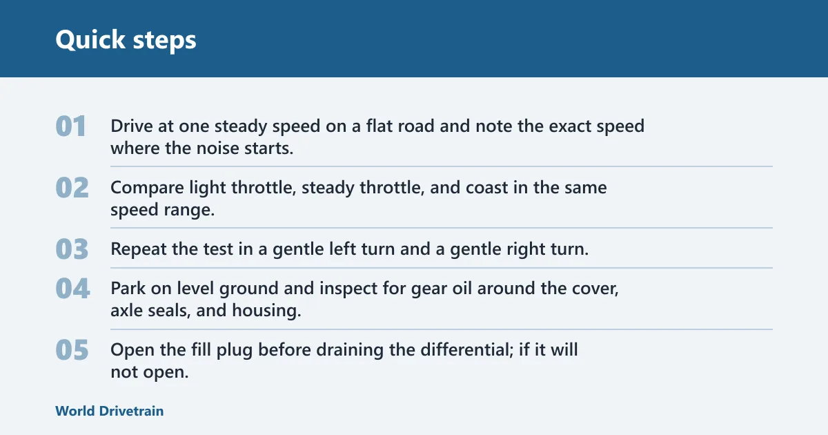 Quick steps: How does the noise change when you turn?