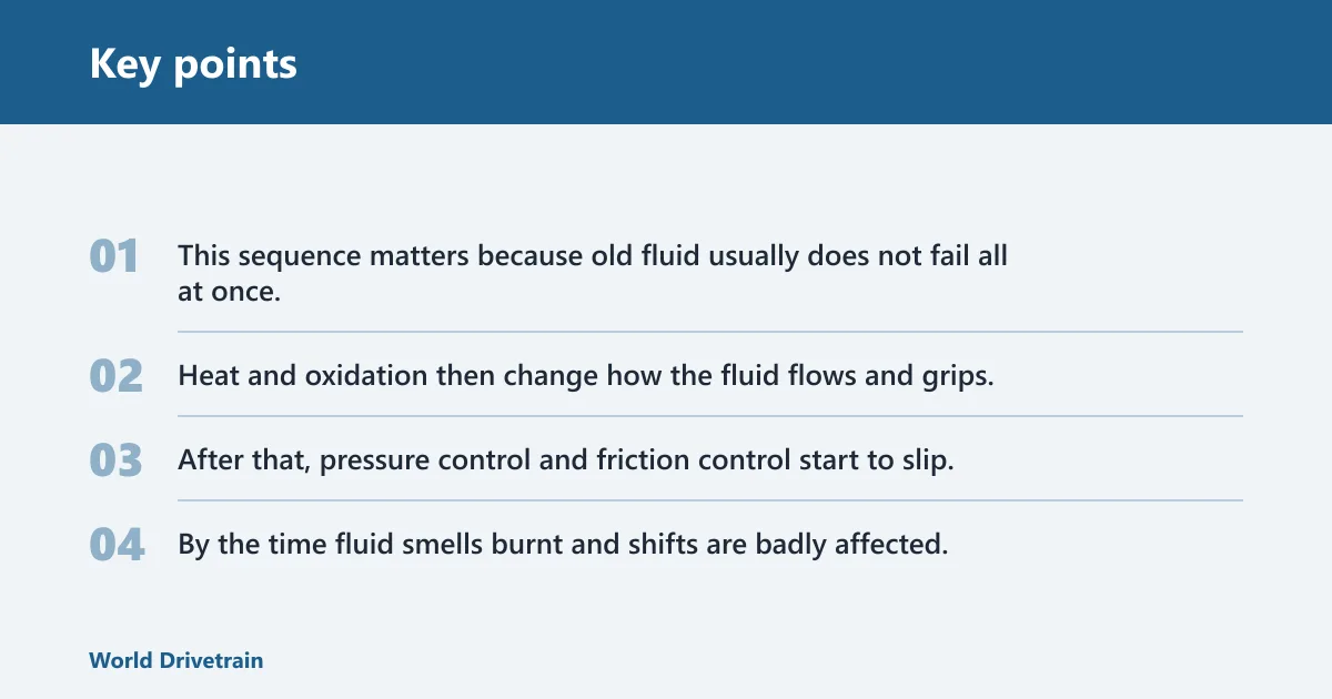 Key points: Transmission fluid failure stages
