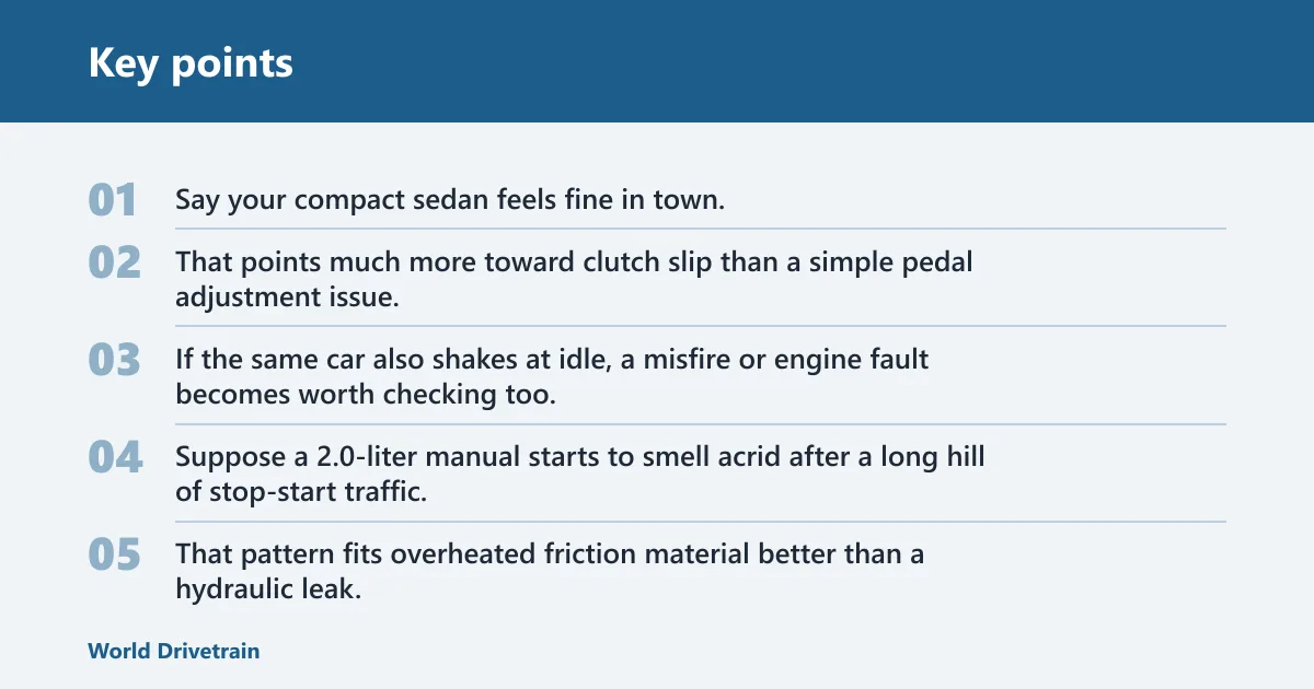 Key points: Clutch feel matrix