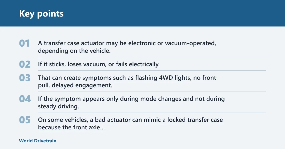 Key points: Could the actuator or motor be the problem?