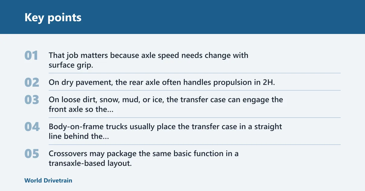 Key points: What does a transfer case do?