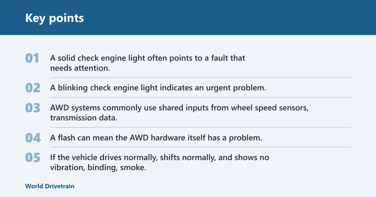 Key points: What a flashing AWD light means