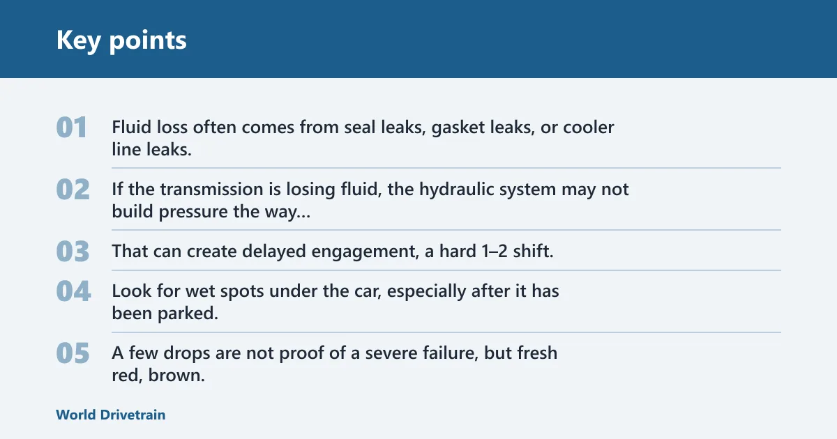 Key points: Is it fluid, a leak, or wear?