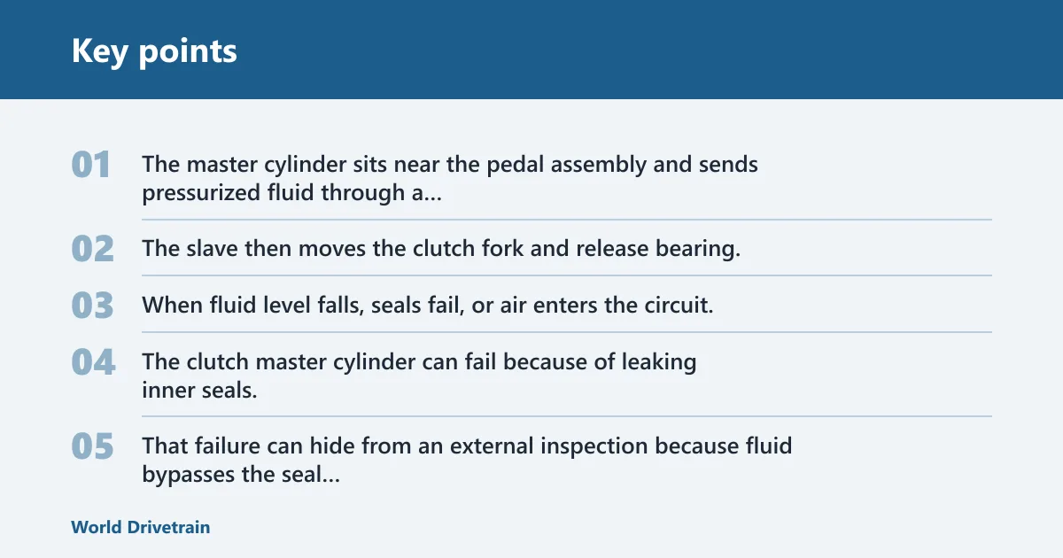 Key points: Is the clutch hydraulic system failing?