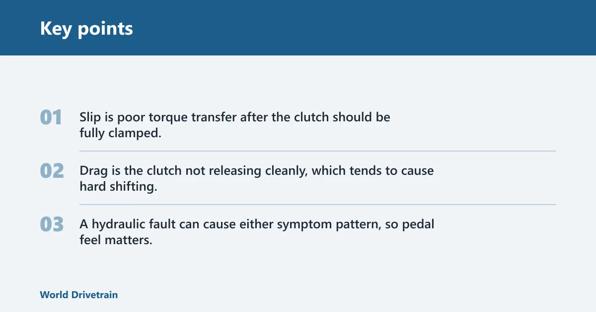 Key points: What clutch slip means
