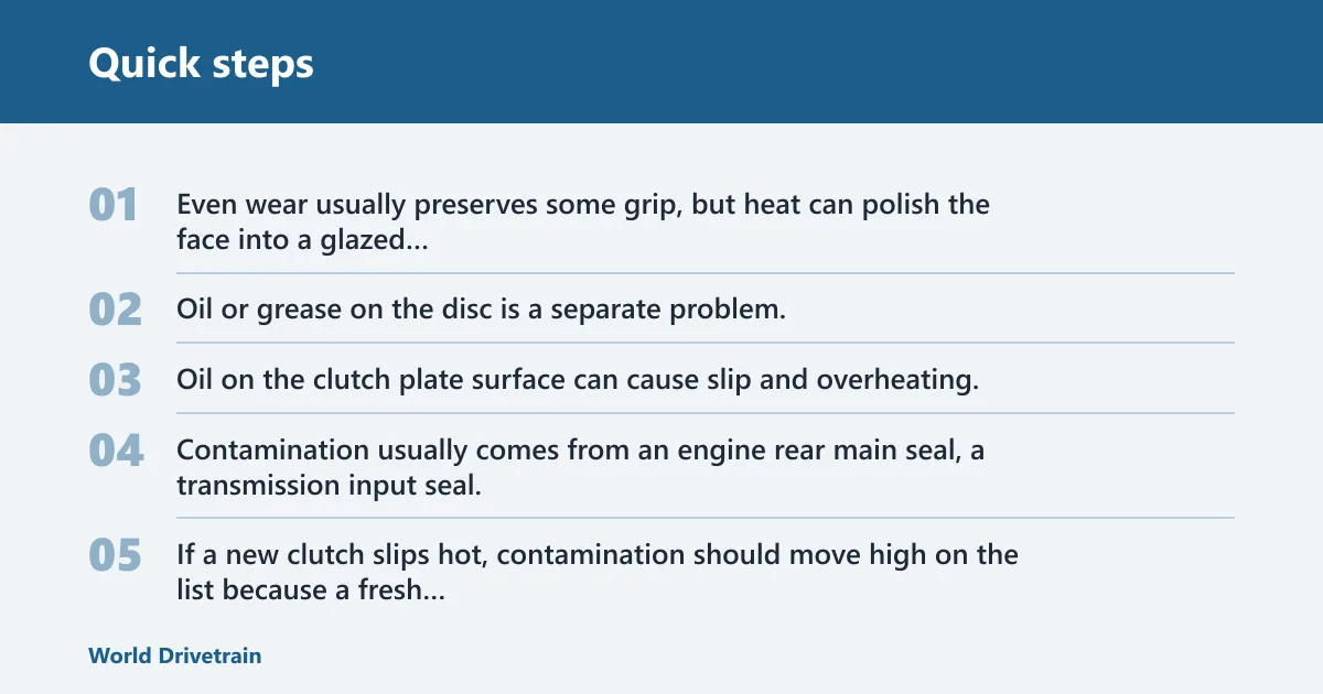 Quick steps: How to read clutch parts for heat damage