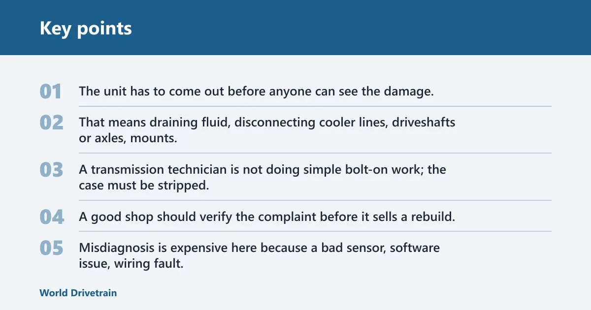 Key points: Why transmission rebuild quotes get high
