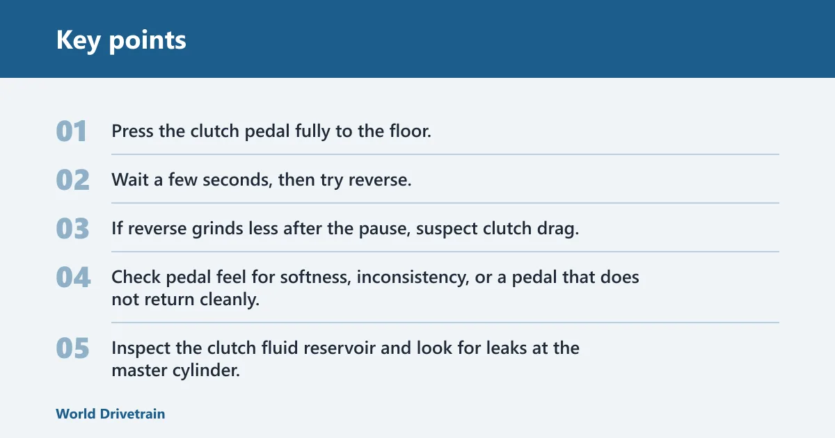Key points: Is the clutch dragging?