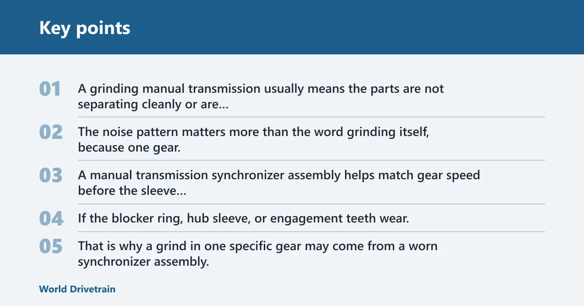 Key points: What 3rd-gear grinding usually means