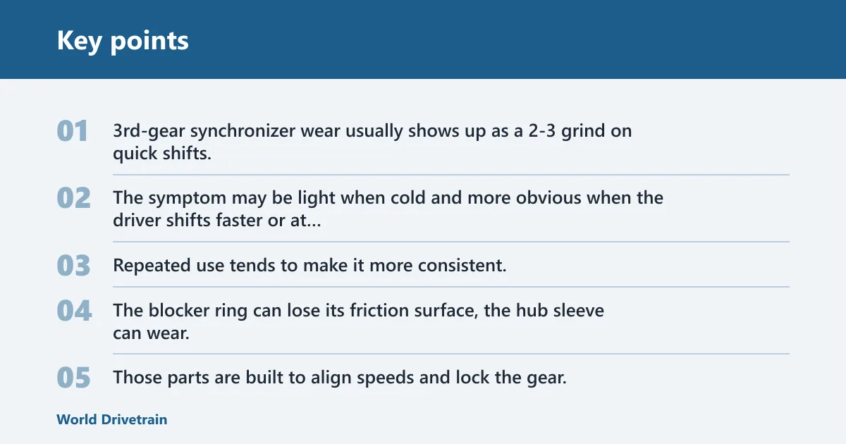Key points: How do you tell a bad synchronizer from other faults?