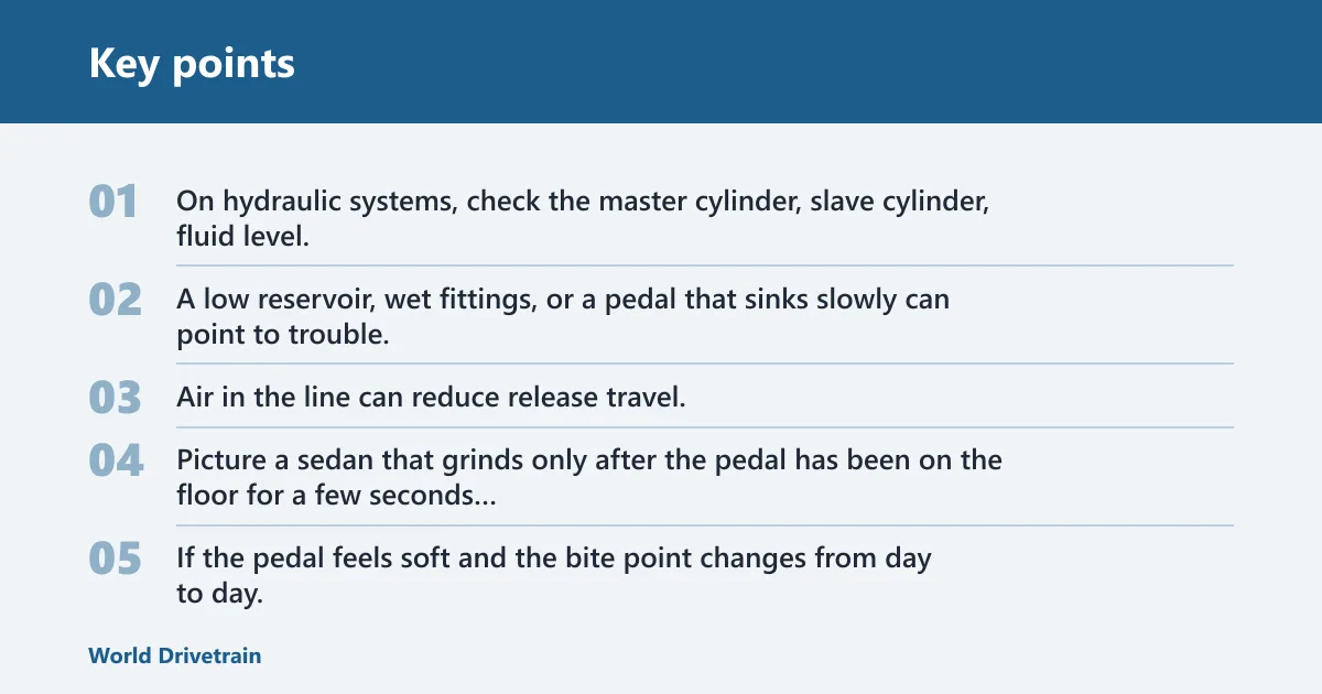 Key points: Is the clutch dragging?