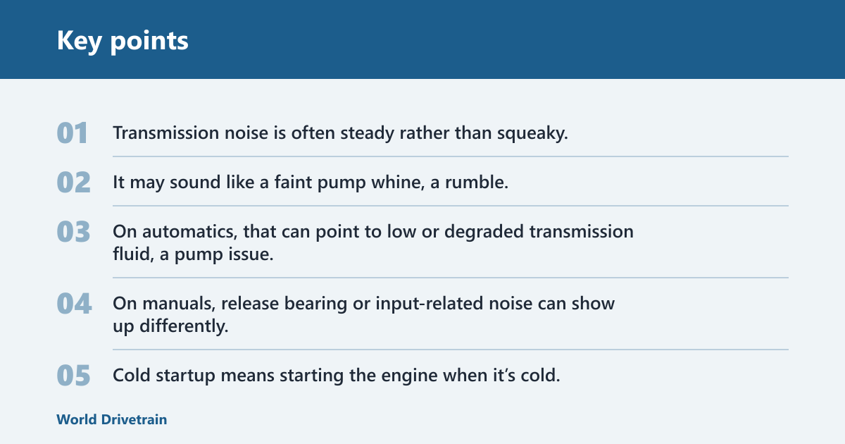 Key points: Why does the transmission make noise when starting the car?