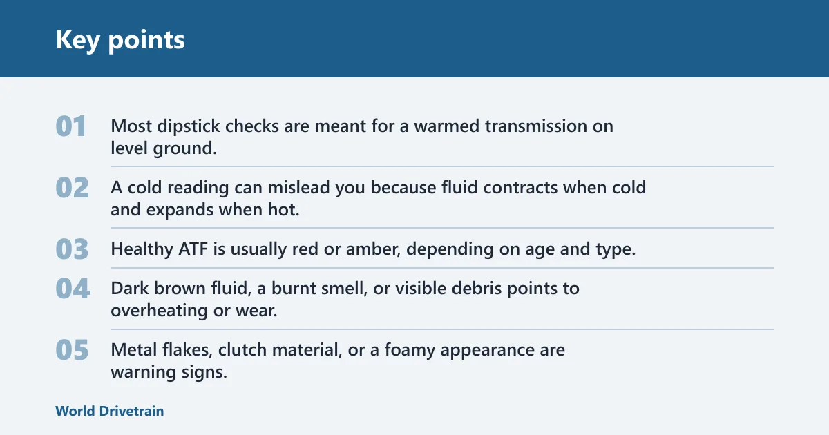Key points: What fluid checks tell you