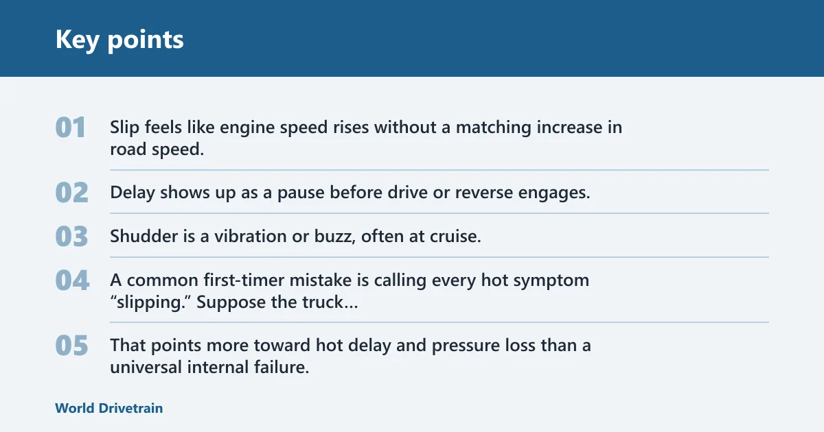 Key points: Why does my transmission slip when hot?